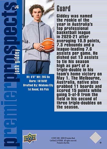 2021 Upper Deck SP Premier Prospects Basketball Checklist, Details