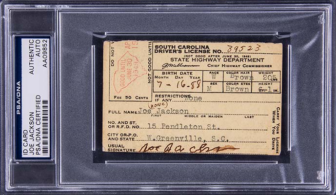 Shoeless' Joe Jackson signed photo sells for record price - The