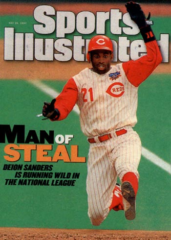 Cincinnati Reds Deion Sanders Sports Illustrated Cover Metal Print