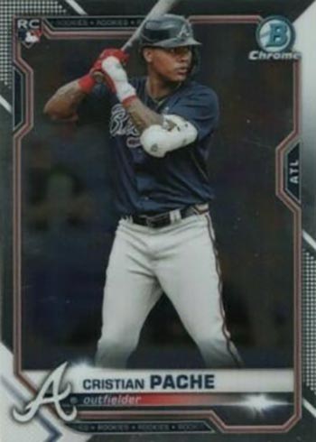 Cristian Pache 2021 Bowman Rookie #36 Green Paper Parallel /399