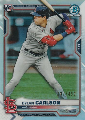 2021 Topps Chrome (Refractor) Dylan Carlson Rookie #140 – $1