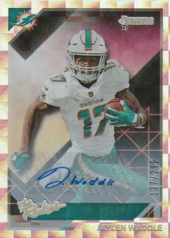 Jaylen Waddle Miami Dolphins Autographed 2021 Panini Donruss