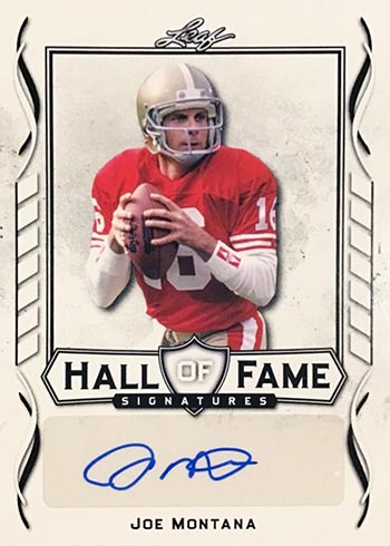 2022 Leaf In The Game Used Sports - Super Swatch Signatures - Emerald  #SSS-JM1 - Joe Montana /5