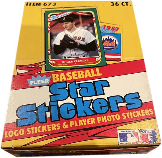 1987 Fleer Star Stickers Baseball Box