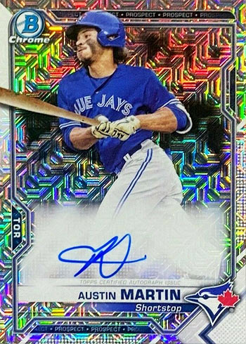 2021 Bowman Chrome Mega Box Baseball Austin Martin Autograph