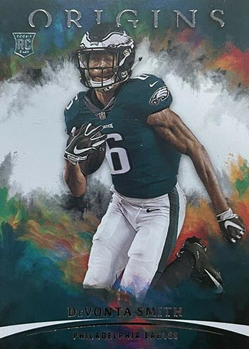 2021 Panini Obsidian Football Rookie Patch Green #RE-DS DeVonta Smith  #01/50