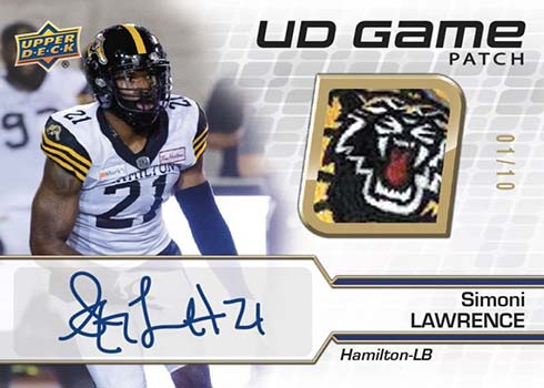 2021 Upper Deck CFL UD Game Patch Autograph Simoni Lawrence