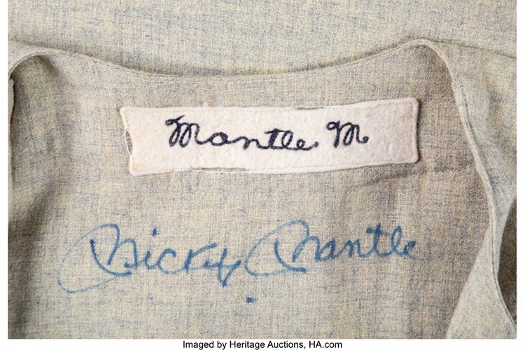 mickey mantle game used jersey