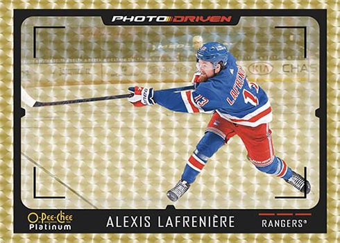 2021-22 O-Pee-Chee Platinum Hockey Photo Driven Golden Treasures Alexis Lafreniere