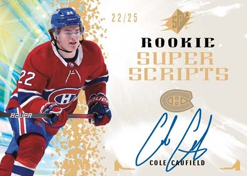 2021-22 SPx Hockey Rookie Superscripts Cole Caufield