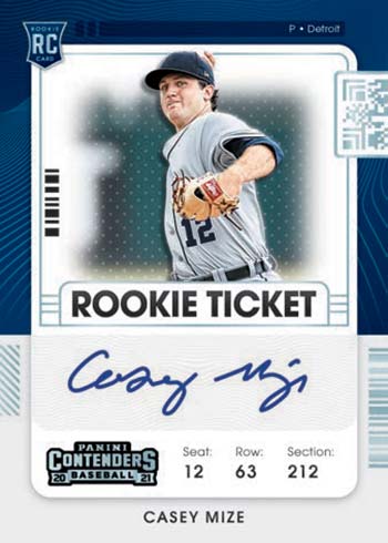 2021 Panini Contenders Baseball Rookie Ticket Autographs Casey Mize