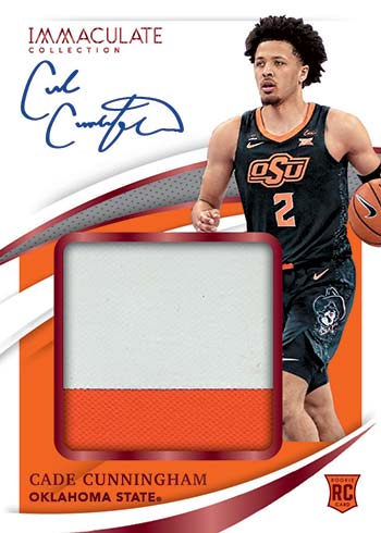 2021 Panini Immaculate Collegiate Basketball Rookie Patch Autograph Cade Cunningham