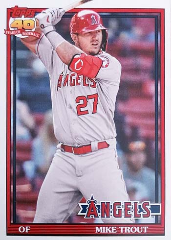 Mike Trout 2021 Topps Archives 1991 Throwback Card #200 Los