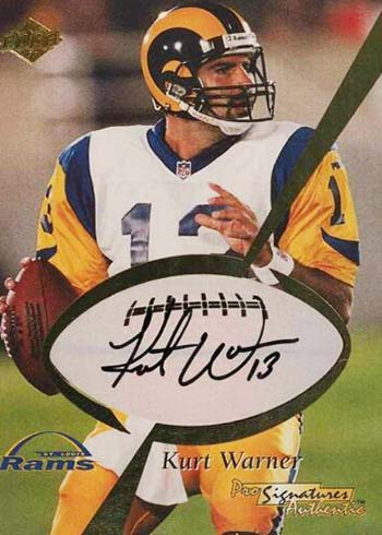 Kurt Warner Super Bowl MVP Gold Signature /3400 St Louis Rams Authentic  Images