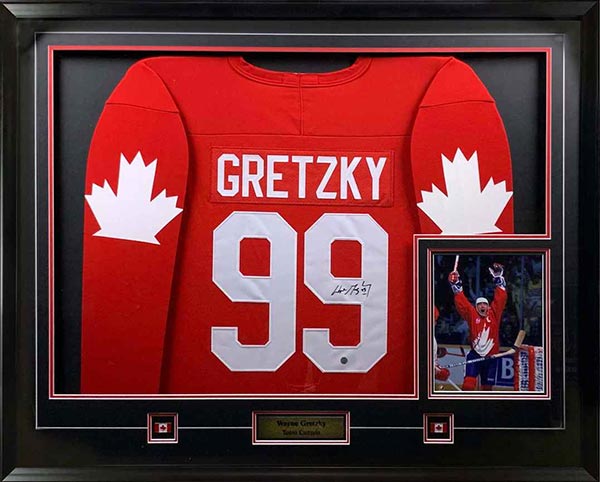 Mario Lemieux Autographed Framed Team Canada Jersey