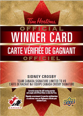 2021-22 Upper Deck Tim Hortons Team Canada Hockey Autograph Redemption