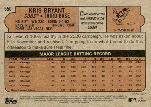 2023 Topps Heritage #12 Kris Bryant - NM-MT - The Dugout