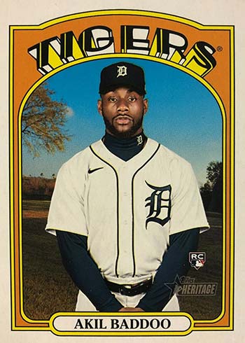 Akil Baddoo 2021 Topps Heritage Rookie Card #540 Detroit Tigers