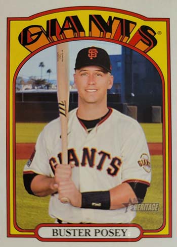 2021 Topps Heritage High Number Baseball Variations Missing Stars Buster Posey
