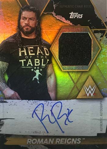 2021 Topps WWE Fully Loaded Autograph Metal Chair Relics Roman Reigns
