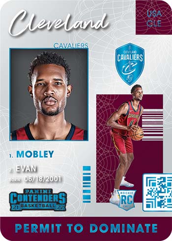 2021-22 Panini Contenders Basketball Permit to Dominate Even Mobley