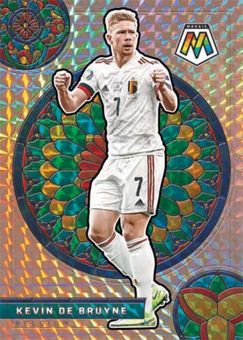 2021-22 Panini Mosaic Road to FIFA World Cup Soccer Stained Glass Kevin De Bruyne