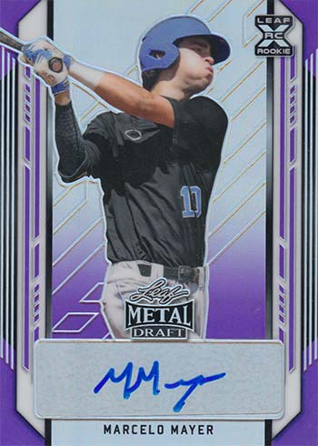 2021 Leaf Metal Draft Baseball Purple Marcelo Mayer Autograph