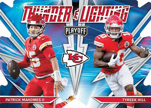2021 Playoff Football Thunder and Lightning Die-Cut Patrick Mahomes Tyreek Hill