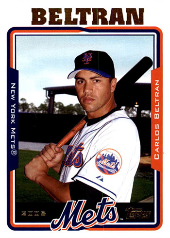 Carlos Beltran player worn jersey patch baseball card (New York Mets) 2008  Topps #TRCB