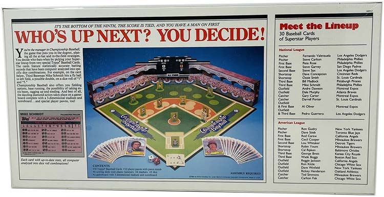 1984 Topps Milton Bradley Checklist, Championship Baseball Game Info