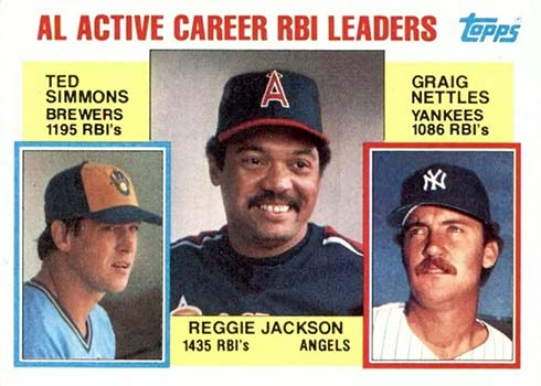 1983 Topps RBI Leaders 1982 Hal McRae & Dale Murphy & Al Oliver Baseball  Card