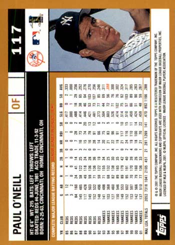 10 Paul O'Neill Baseball Cards That Help Tell the Story of His Career