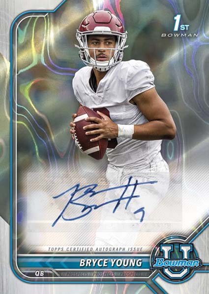 2021-22 Bowman University Football Checklist, Box Info, Release Date