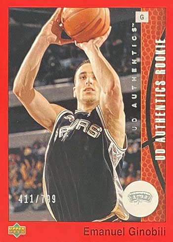 Manu Ginobili Upper authentic Deck inspirations rookie card CSG