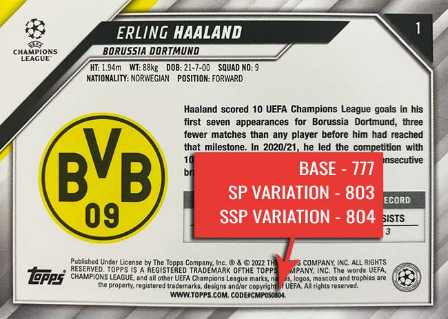 2021-22 Topps UEFA Champions League Variations Codes