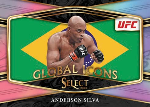 2022 Panini Select UFC Global Icons Silver Prizms Anderson Silva