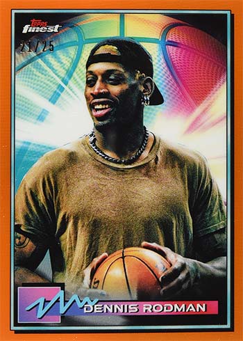 2021 Topps Finest Basketball Orange Refractors Dennis Rodman