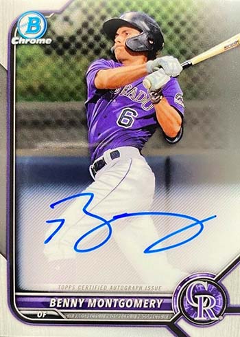 2021 Bowman Chrome Autographs Benny Montgomery