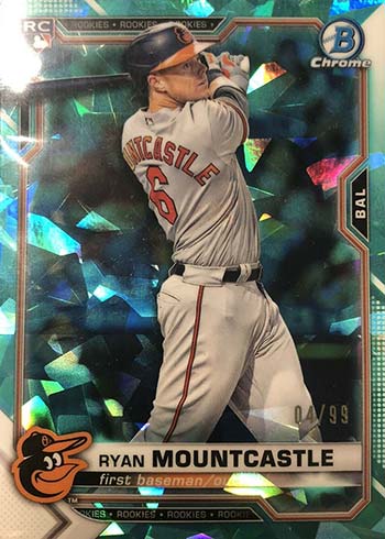2021 Bowman Chrome Sapphire Baseball Variations Aqua Ryan Mountcastle