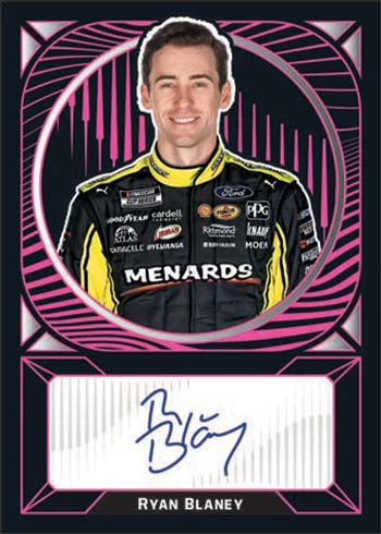 2022 Panini Chronicles NASCAR Racing Obsidian Signatures Pink Electric Etch Ryan Bailey