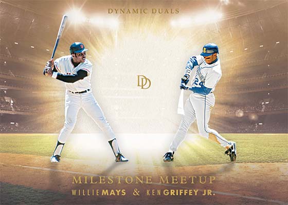 2022 Topps Dynamic Duals Baseball Milestone Meetup Willie Mays Ken Griffey Jr.