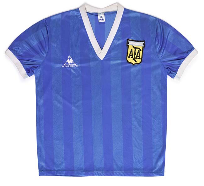 Diego Maradona #10 Argentina 1986 World Cup Retro Soccer Jersey Men's  Large NWT