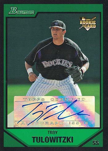 Troy Tulowitzki baseball card (Colorado Rockies) 2007 Upper Deck Artifacts  #100 Rookie Card