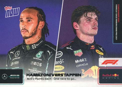 Max Verstappen Cards - 2021 Topps Now 78 with Lewis Hamilton