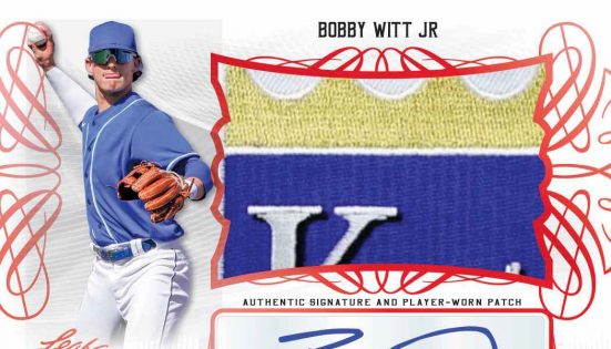 Bobby Witt Jr Leaf Trinity Gold 2 Color factory Patch Auto