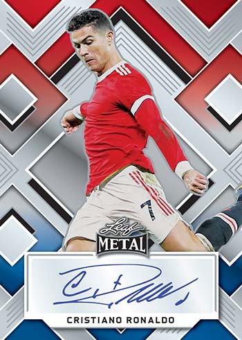 2022 Leaf Metal Soccer Base Autographs Red White and Blue Cristiano Ronaldo