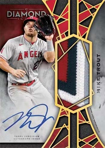 2022 Topps Diamond Icons Baseball Autographed Jumbo Patch Mike Trout