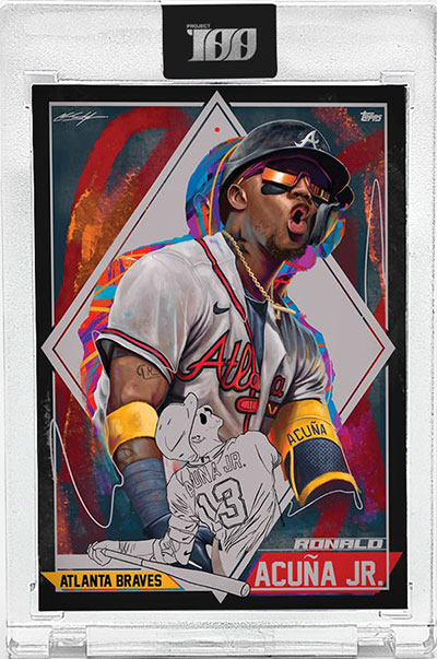 Topps Project100 Card 6 - Ronald Acuna Jr. by Malik Roberts - Artist Signed  Artist Proof Edition