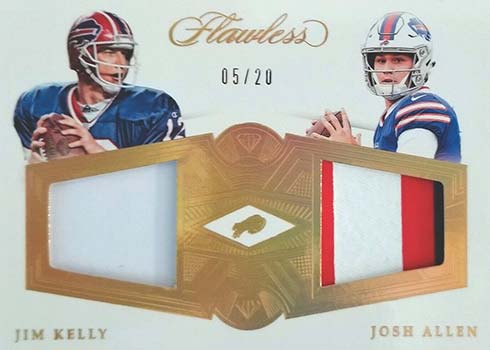 Jim Kelly / Josh Allen 2020 Panini Flawless Dual Diamond