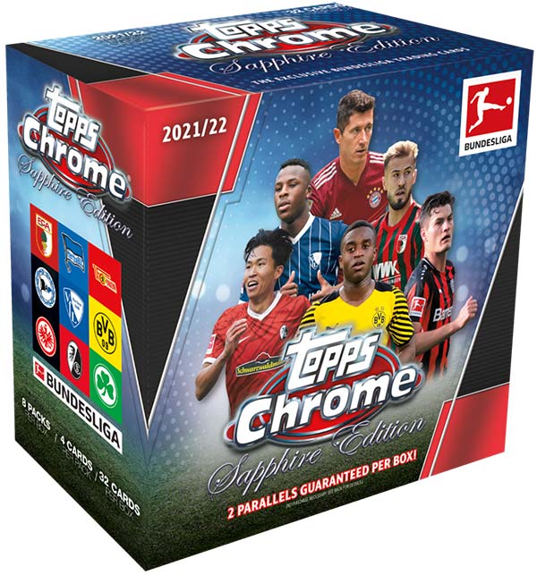 202122 Topps Chrome Sapphire Bundesliga Checklist, Teams, Box Info